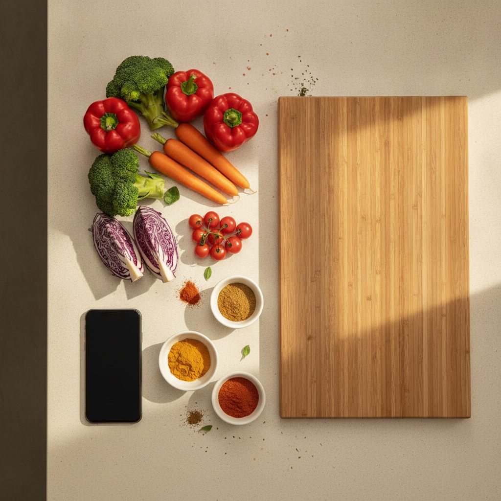 Cuisine chaleureuse avec des légumes frais